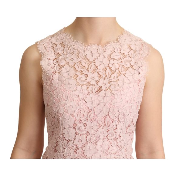 Dolce & Gabbana Pink Floral Lace Sleeveless Tank Blouse Top - Picture 4 of 4
